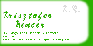 krisztofer mencer business card